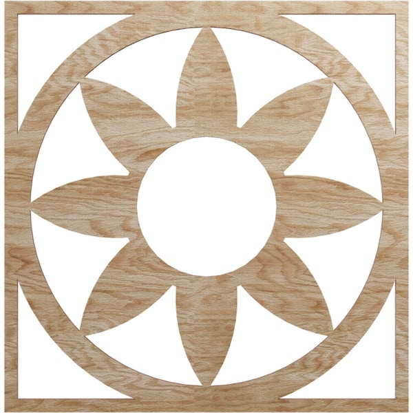 Ekena Millwork Blume Wood Fretwork Pierced Ceiling Medallion, Red Oak, 22"OD x 7 5/8"ID x 3/8"T CMWP22X22X0375BLRO - main